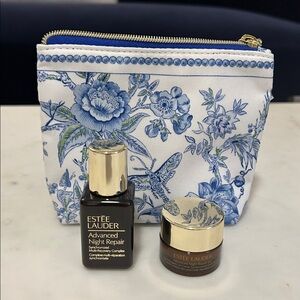 Estee Lauder Advanced Night Cream and EyeCream set in a Floral Pouch
